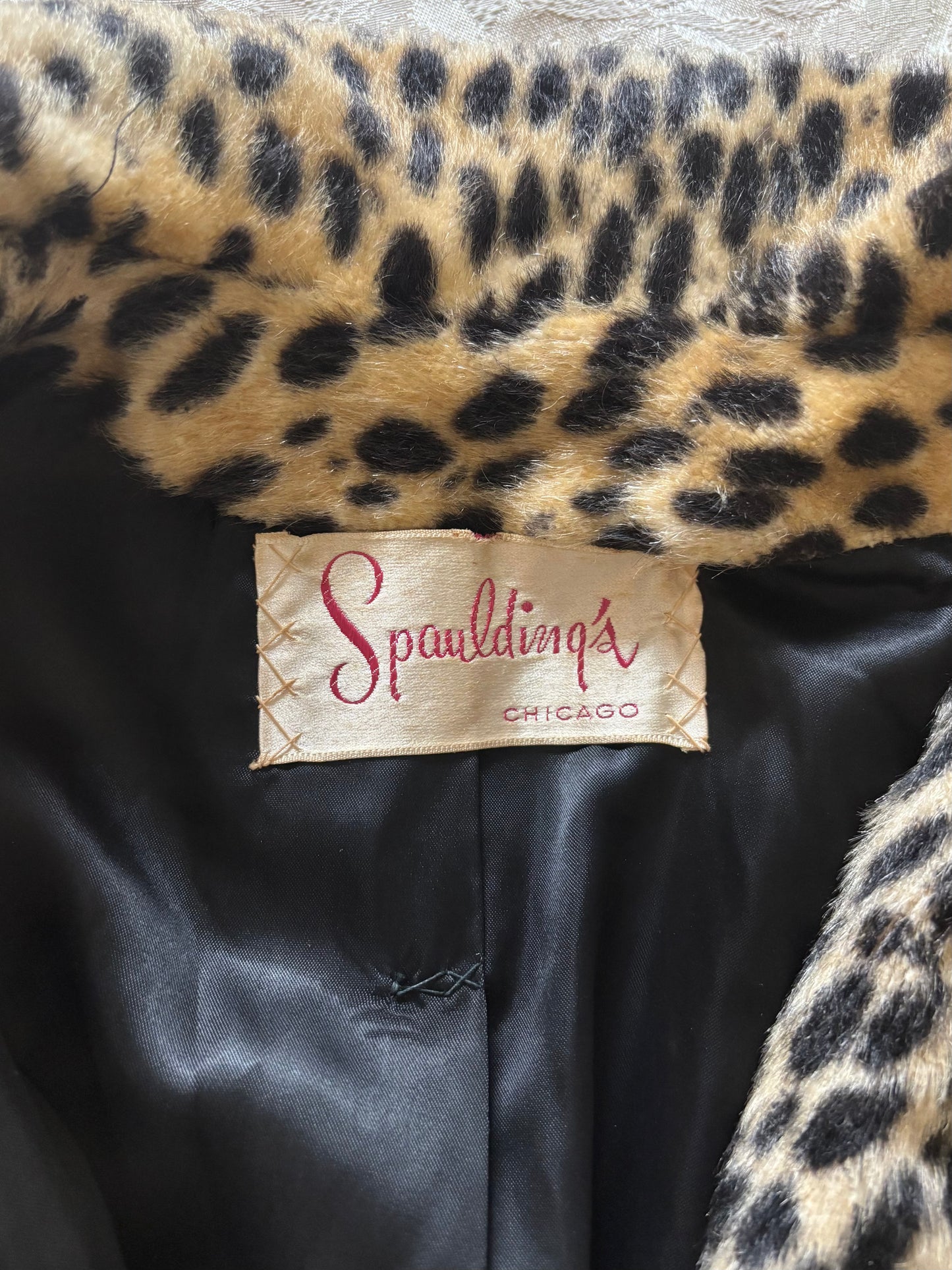 60s Safari by Sportowne faux leopard swing coat