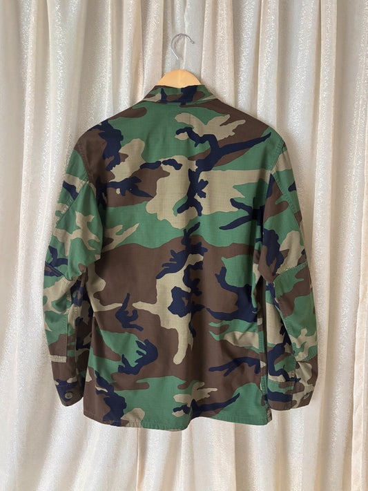 80s/90s woodland camo ripstop military jacket