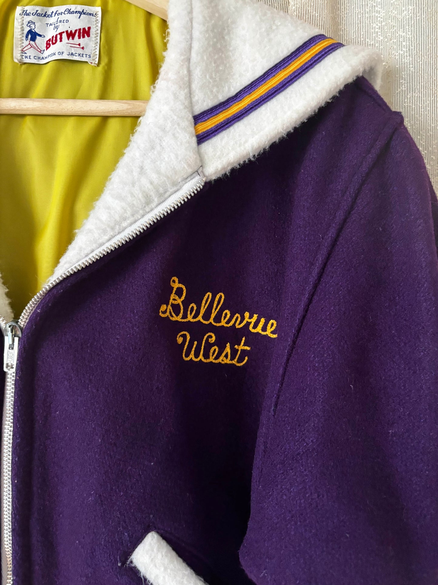 Vintage Butwin purple wool varsity jacket