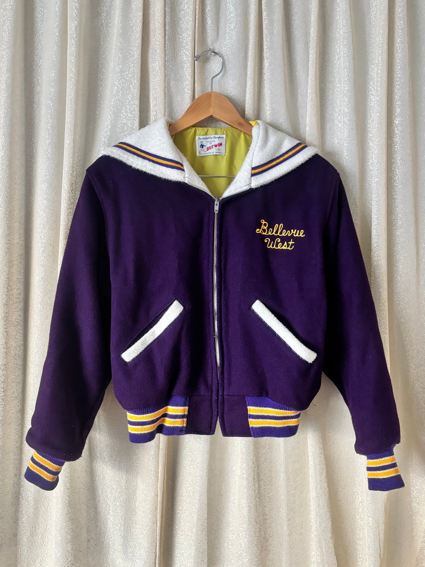 Vintage Butwin purple wool varsity jacket
