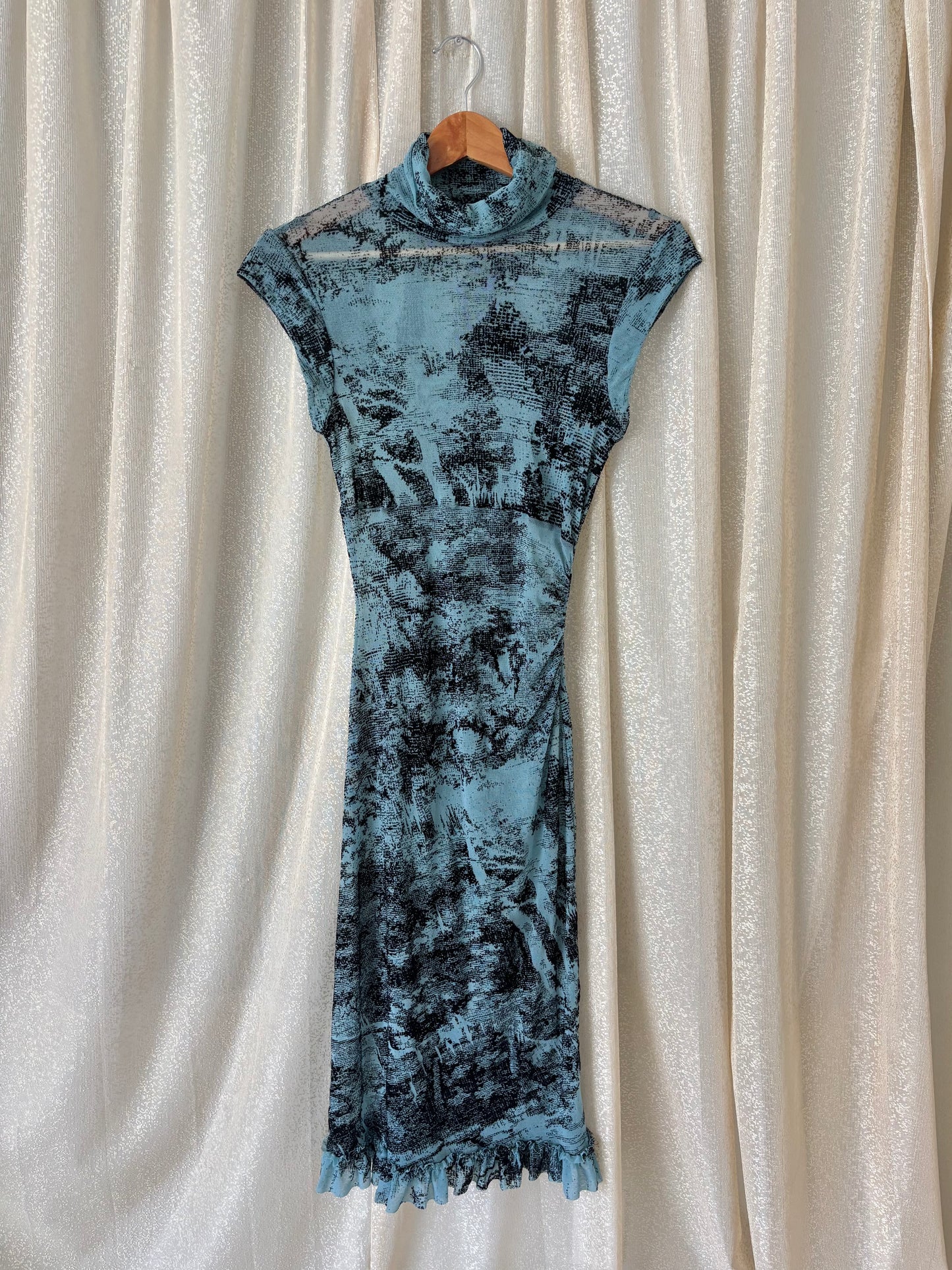00s Diane von Furstenberg abstract mesh midi dress