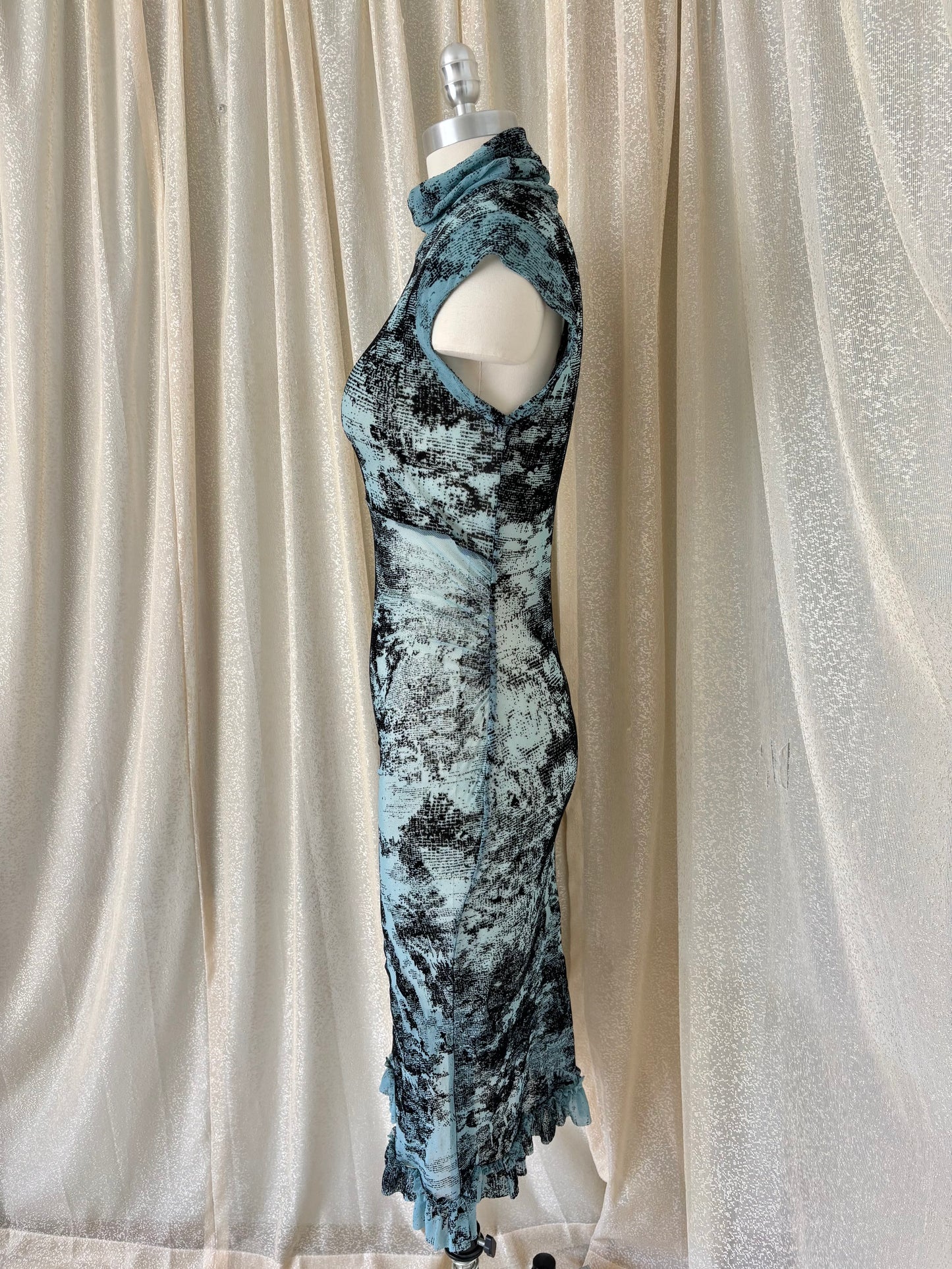 00s Diane von Furstenberg abstract mesh midi dress