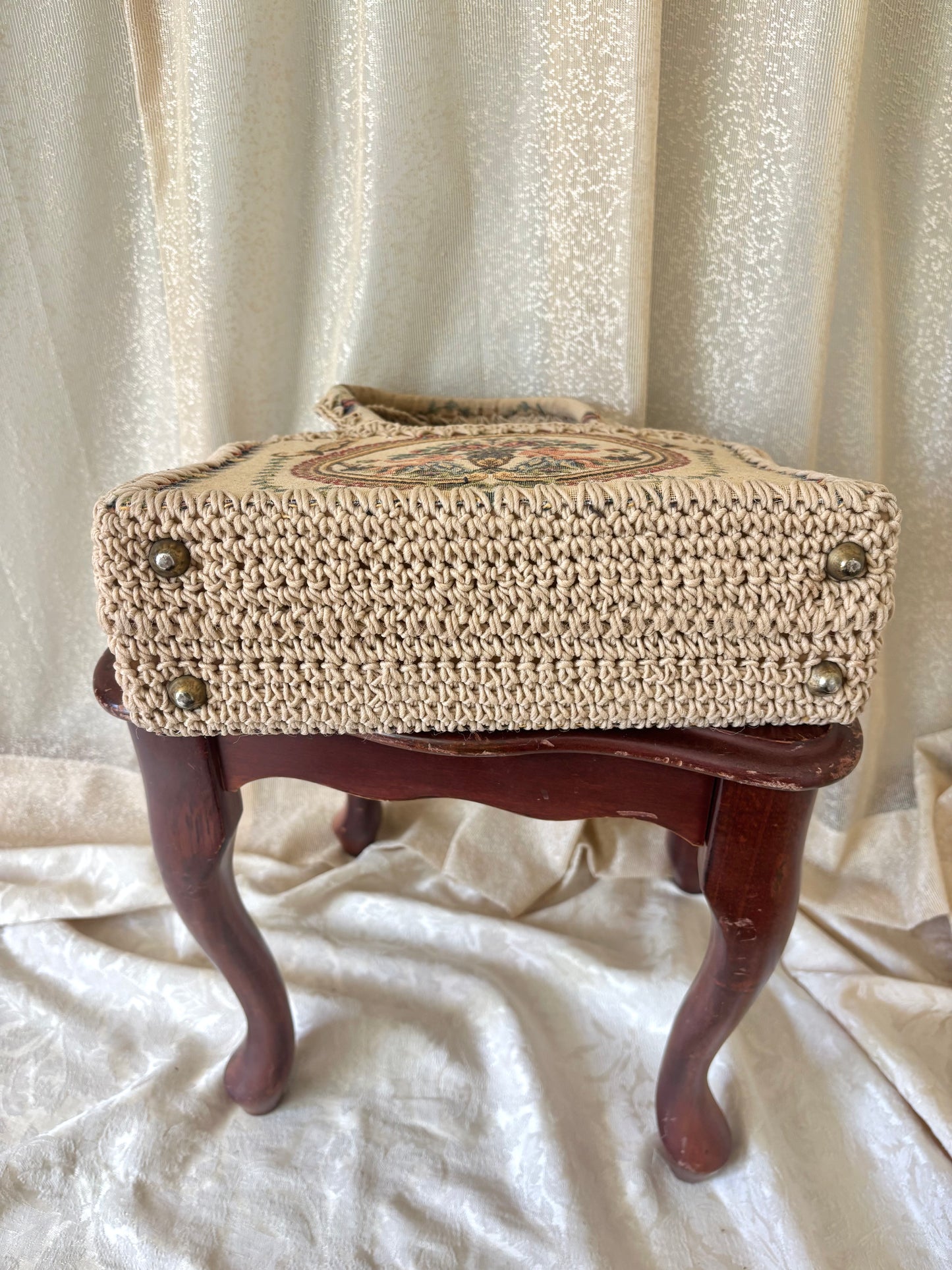 60s Made in Italy woven cherub tapestry bag