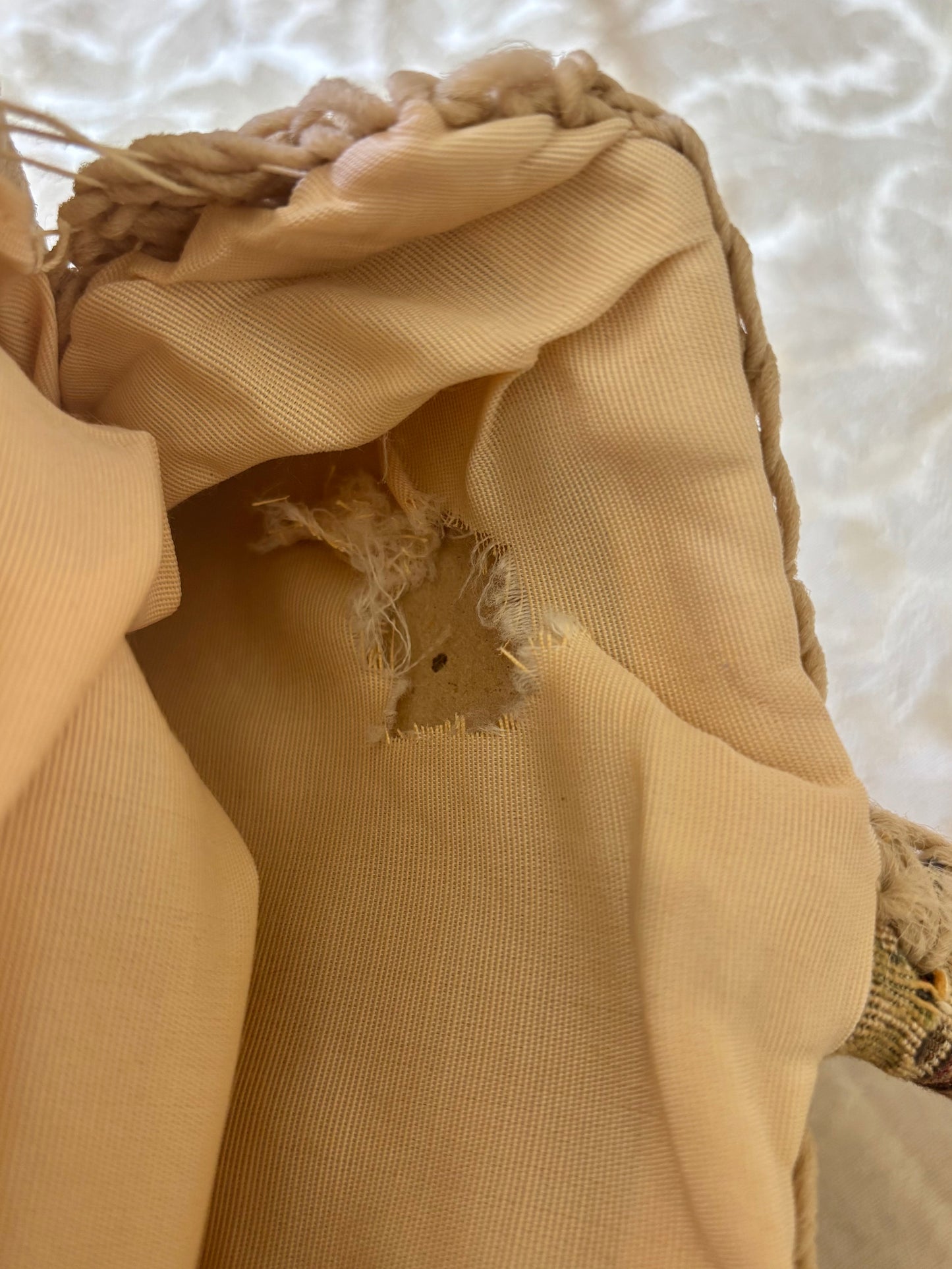 60s Made in Italy woven cherub tapestry bag