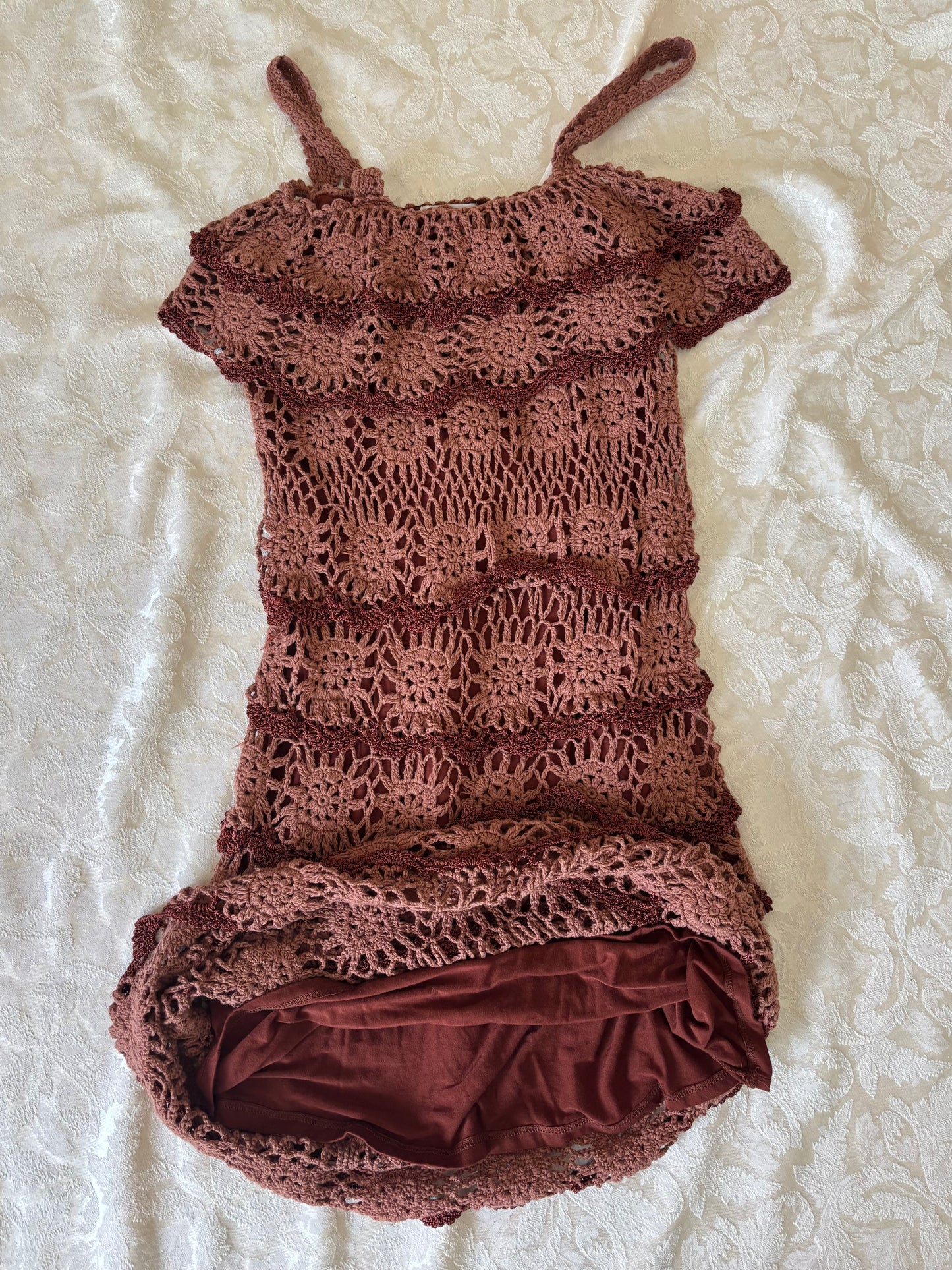 Cotton crochet floral dress