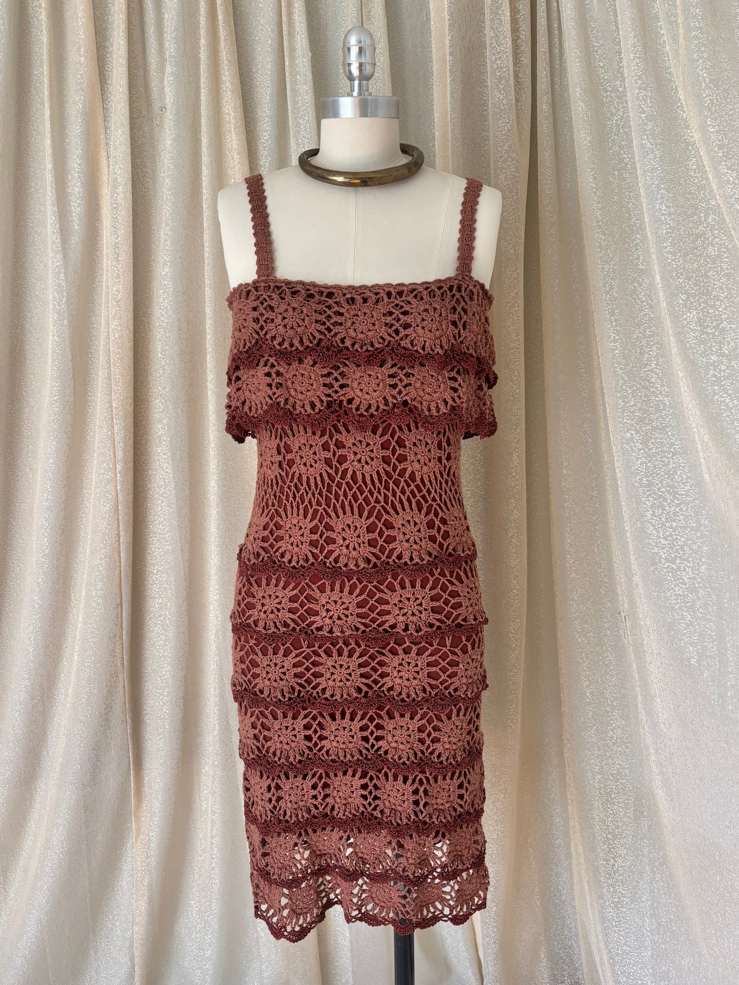 Cotton crochet floral dress