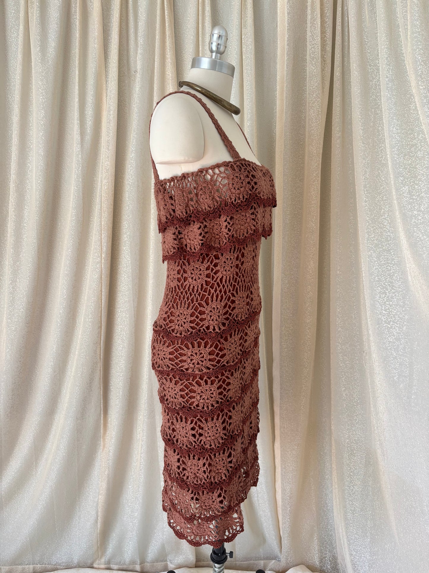 Cotton crochet floral dress