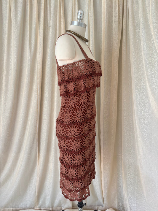 Cotton crochet floral dress