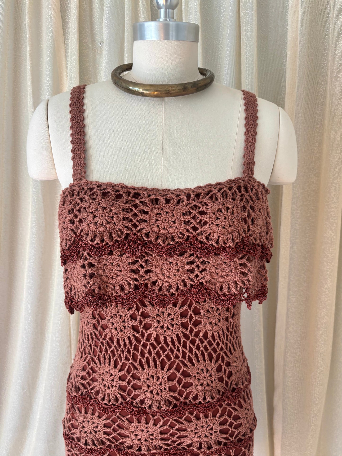 Cotton crochet floral dress