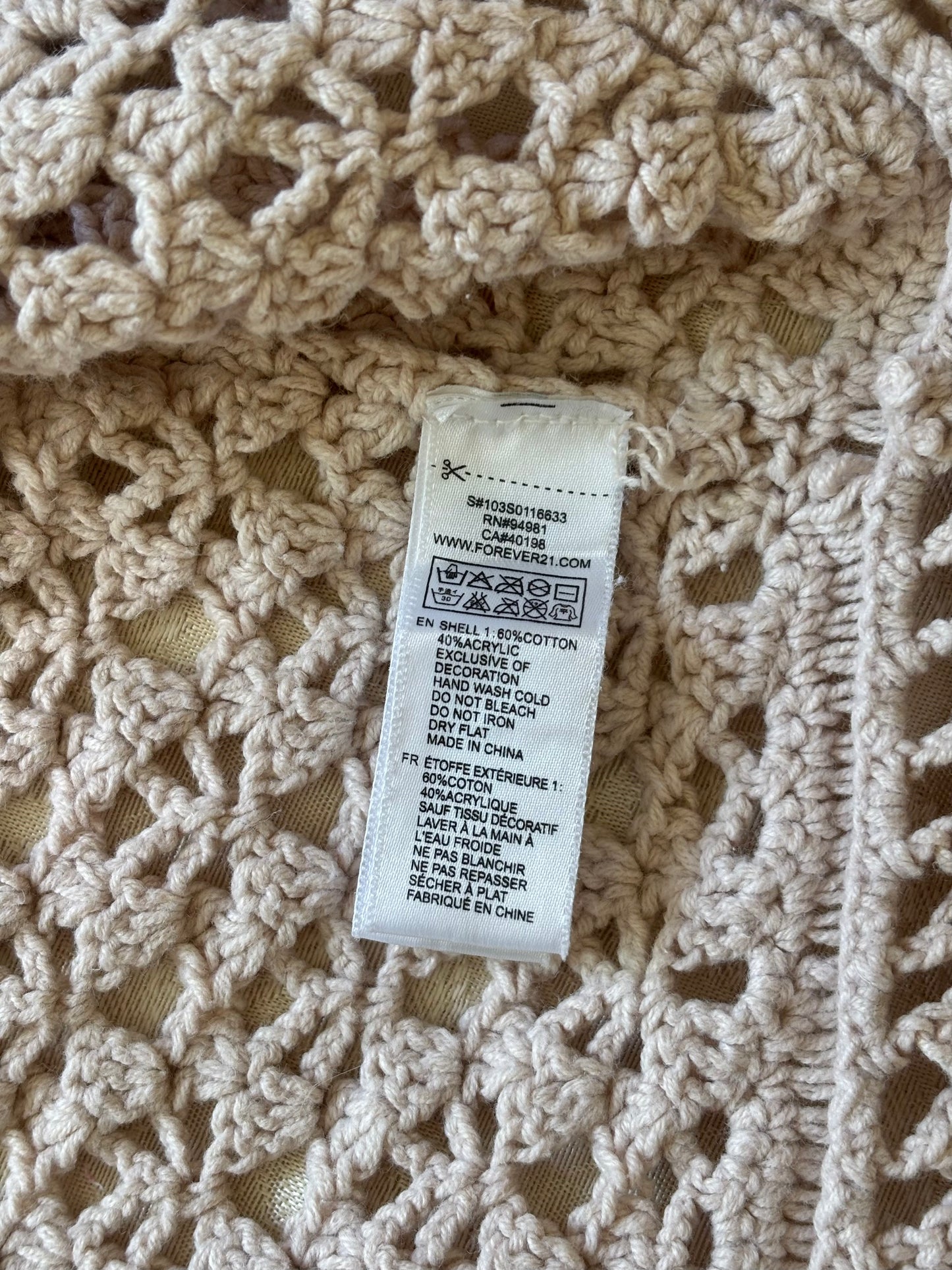 Cotton-blend floral crochet bolero cardigan