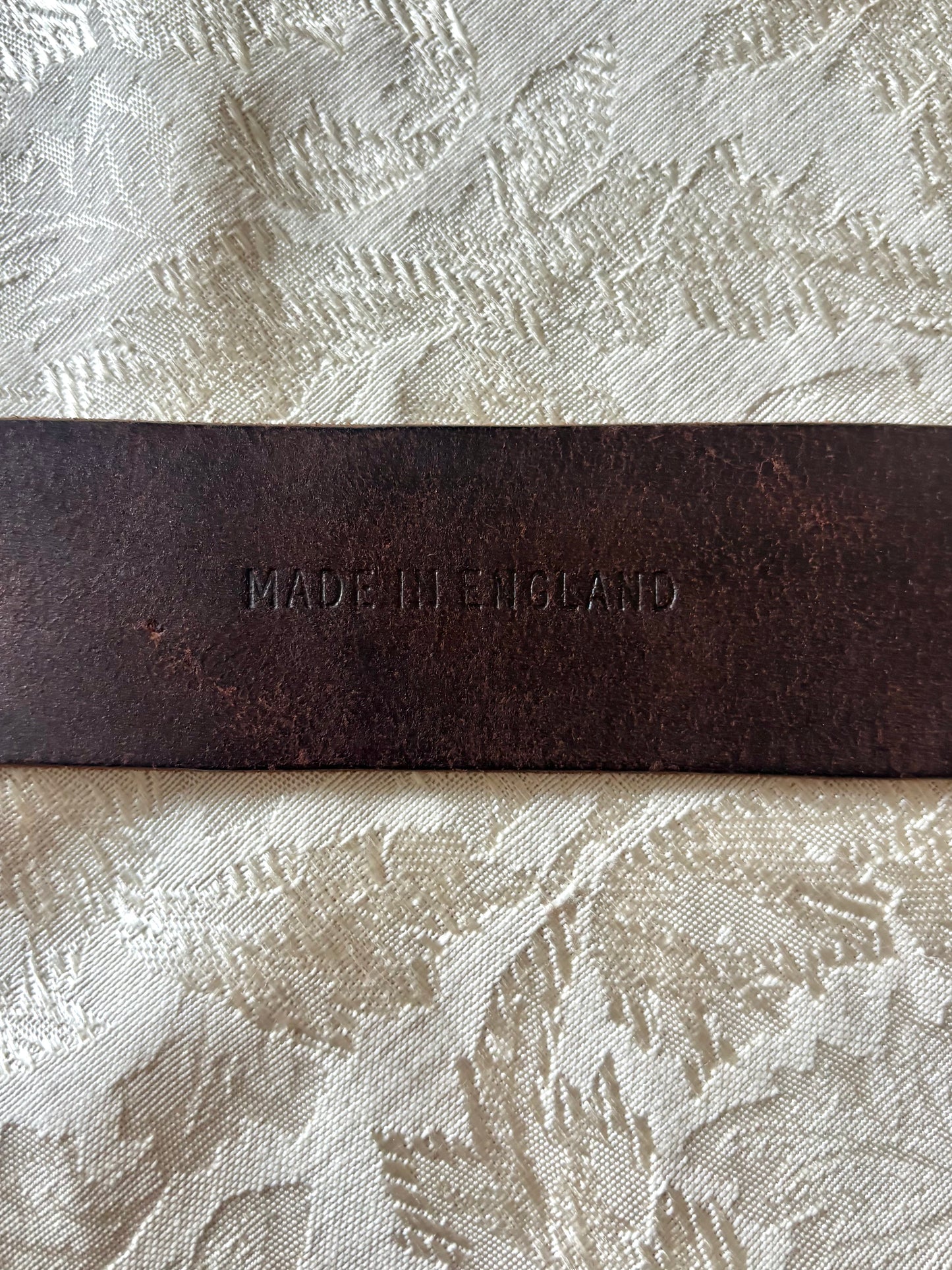 Ralph Lauren Made in England brass O-ring leather belt