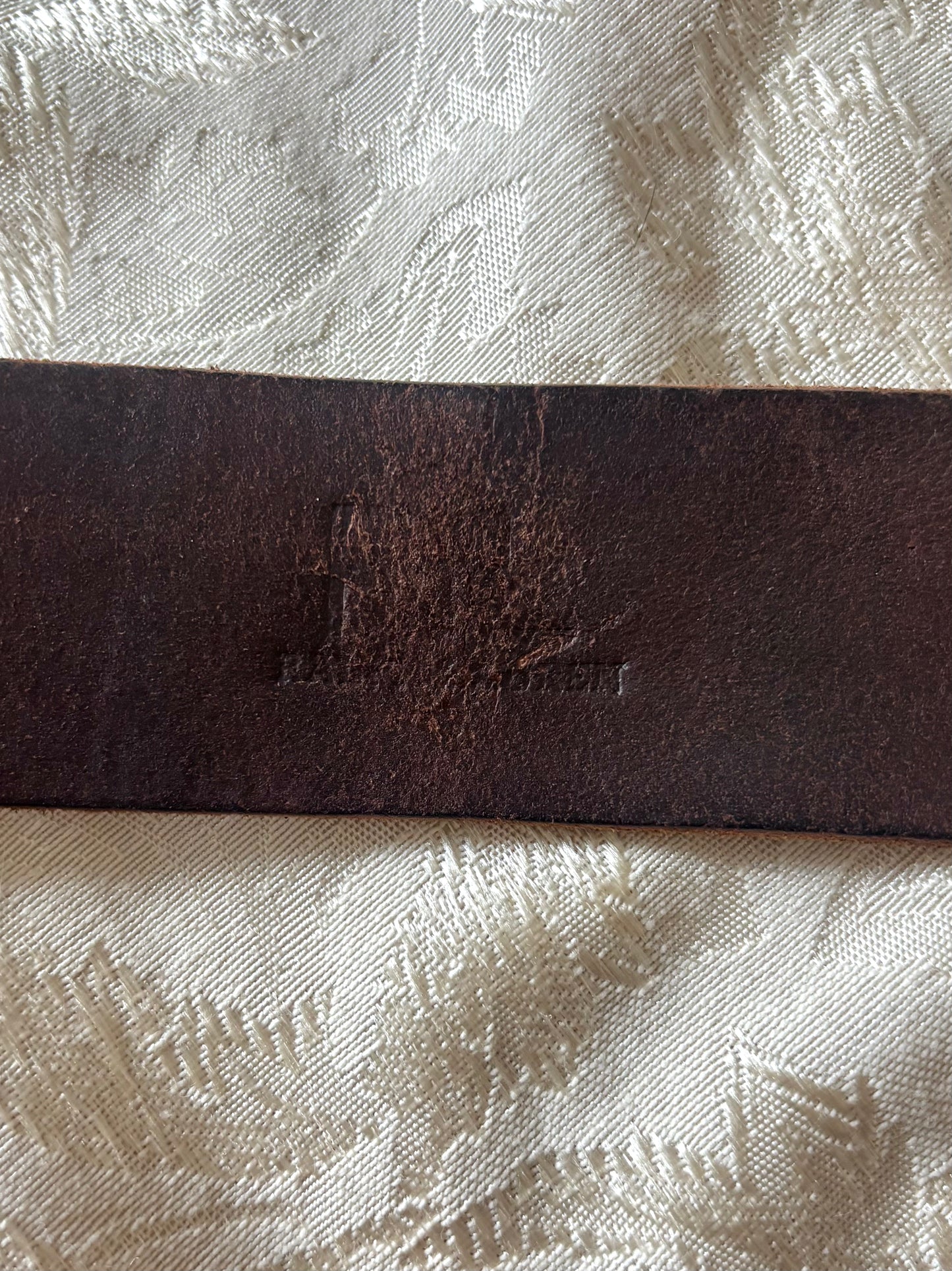 Ralph Lauren Made in England brass O-ring leather belt