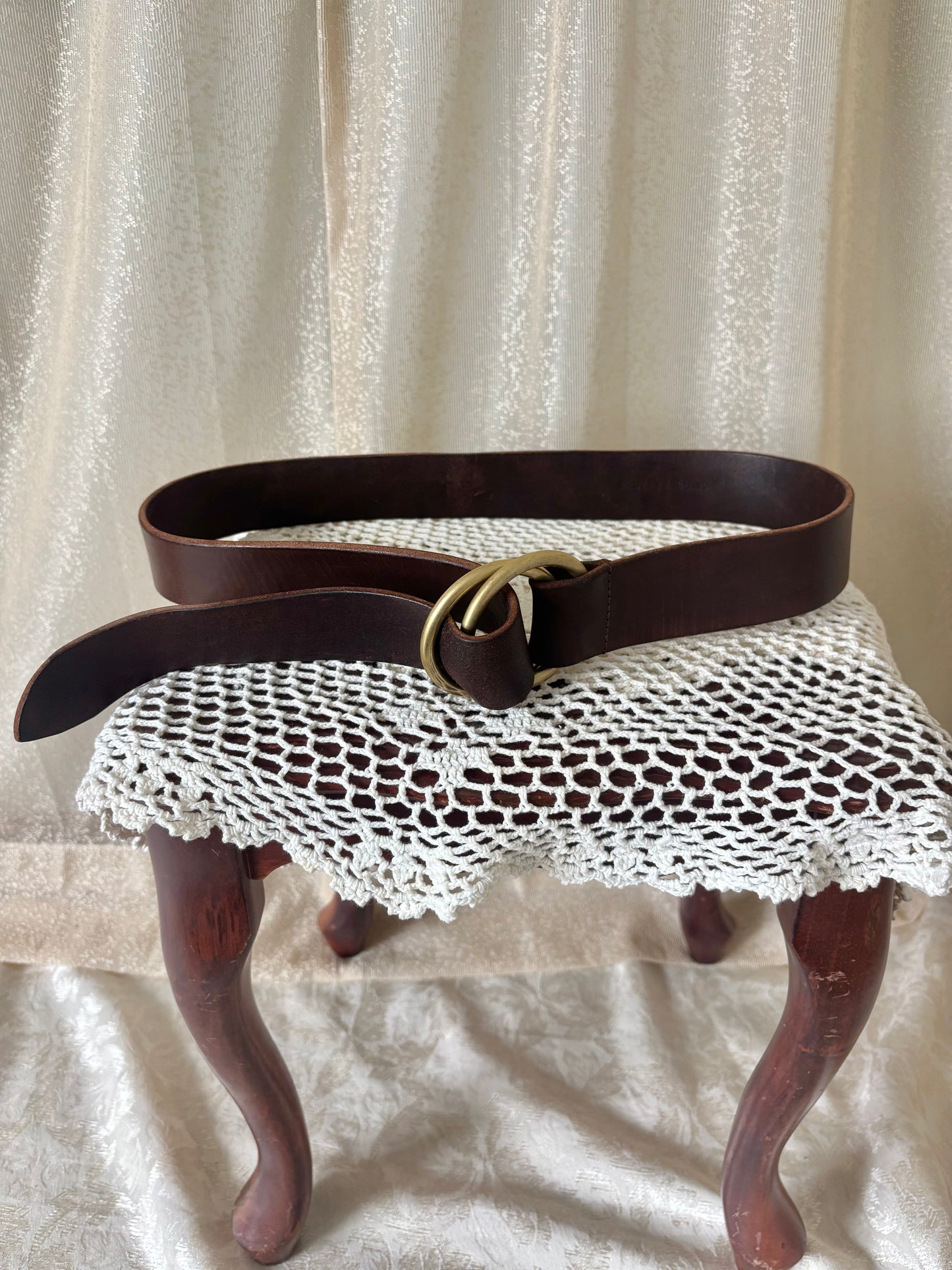 Ralph Lauren Made in England brass O-ring leather belt