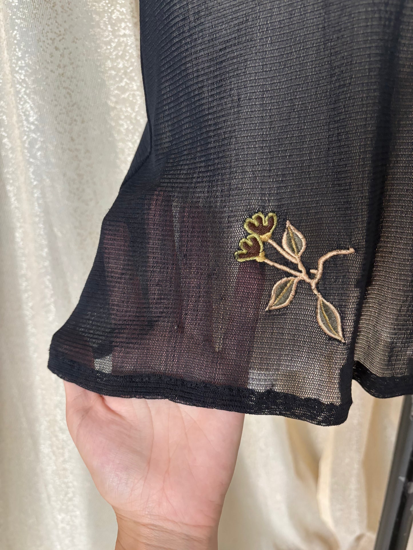 90s Vivienne Tam embroidered mesh mini dress