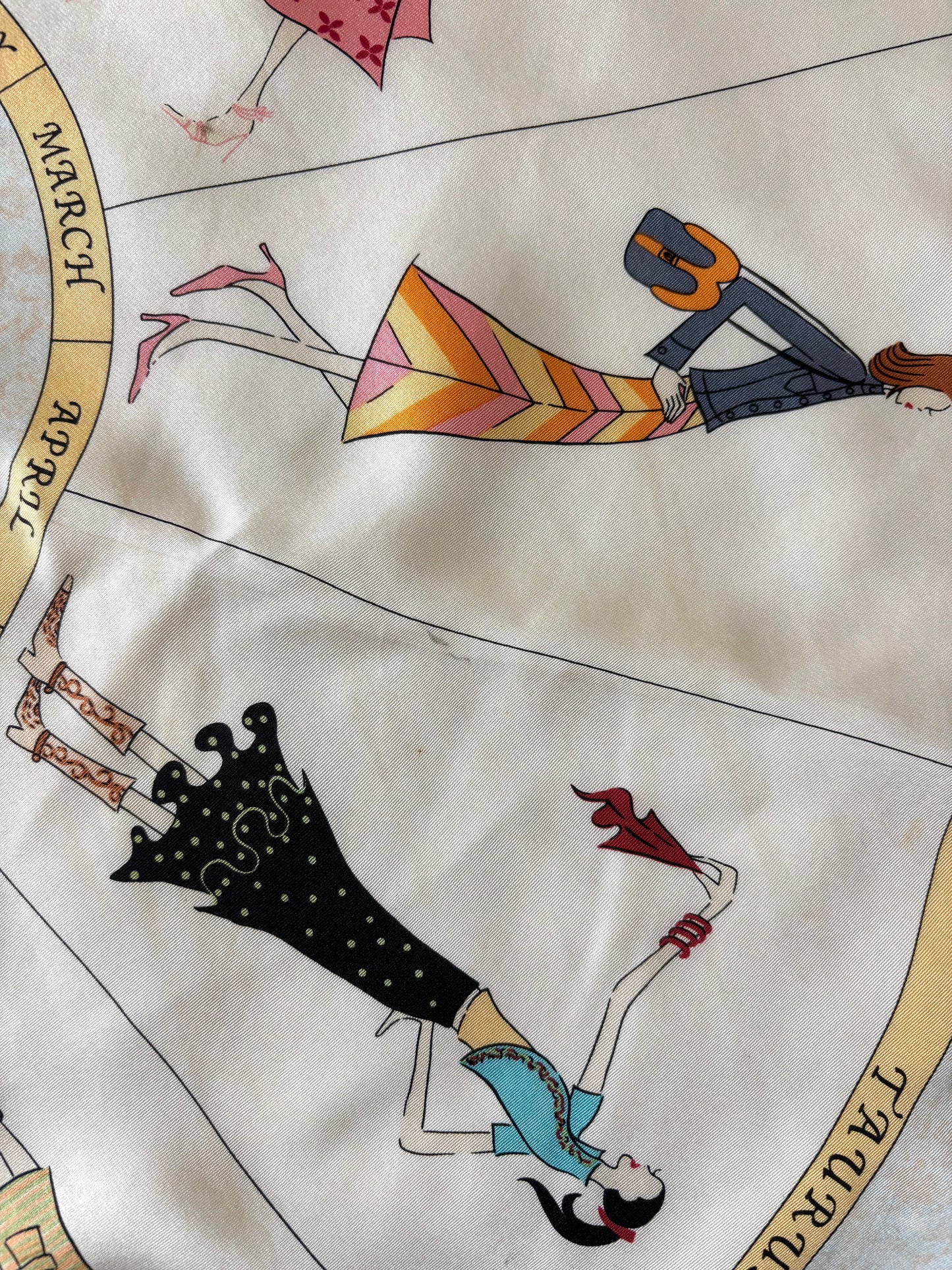 Vintage Talbots whimsical zodiac silk scarf