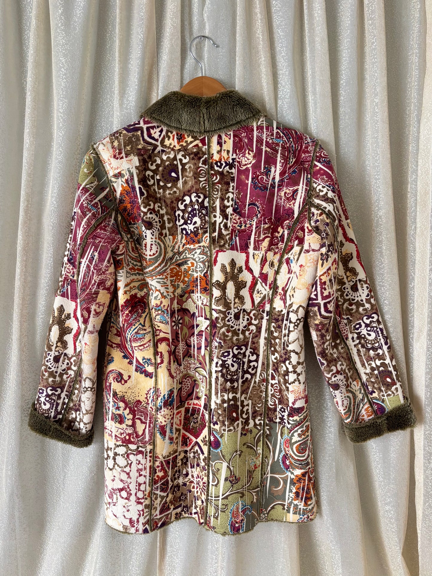 Vintage Chico's boho faux fur coat