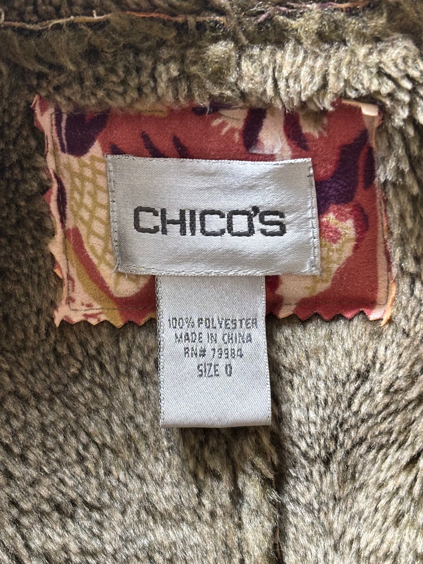 Vintage Chico's boho faux fur coat