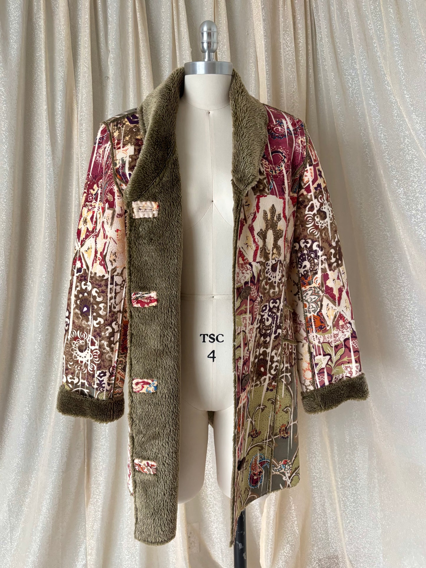 Vintage Chico's boho faux fur coat