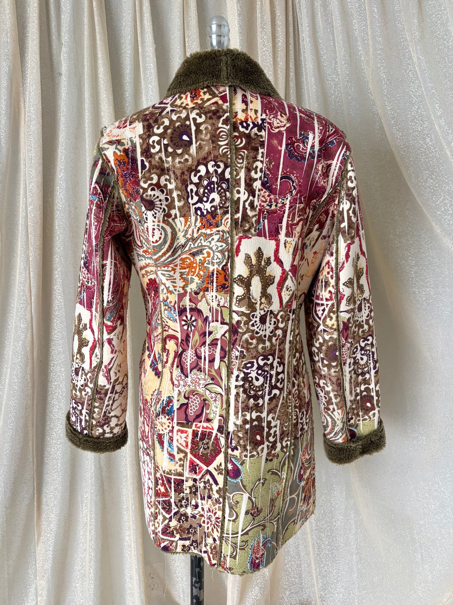 Vintage Chico's boho faux fur coat